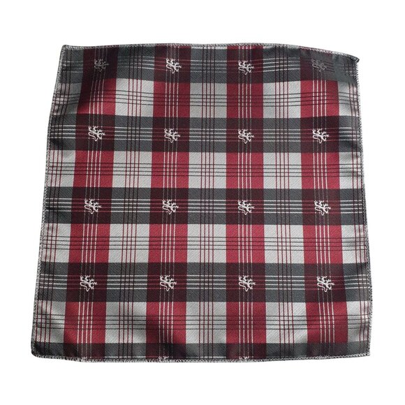 Handmade Other - Pocket Square Gray Maroon Reindeer Silk Formal Holiday Suit Wedding Prom Gift